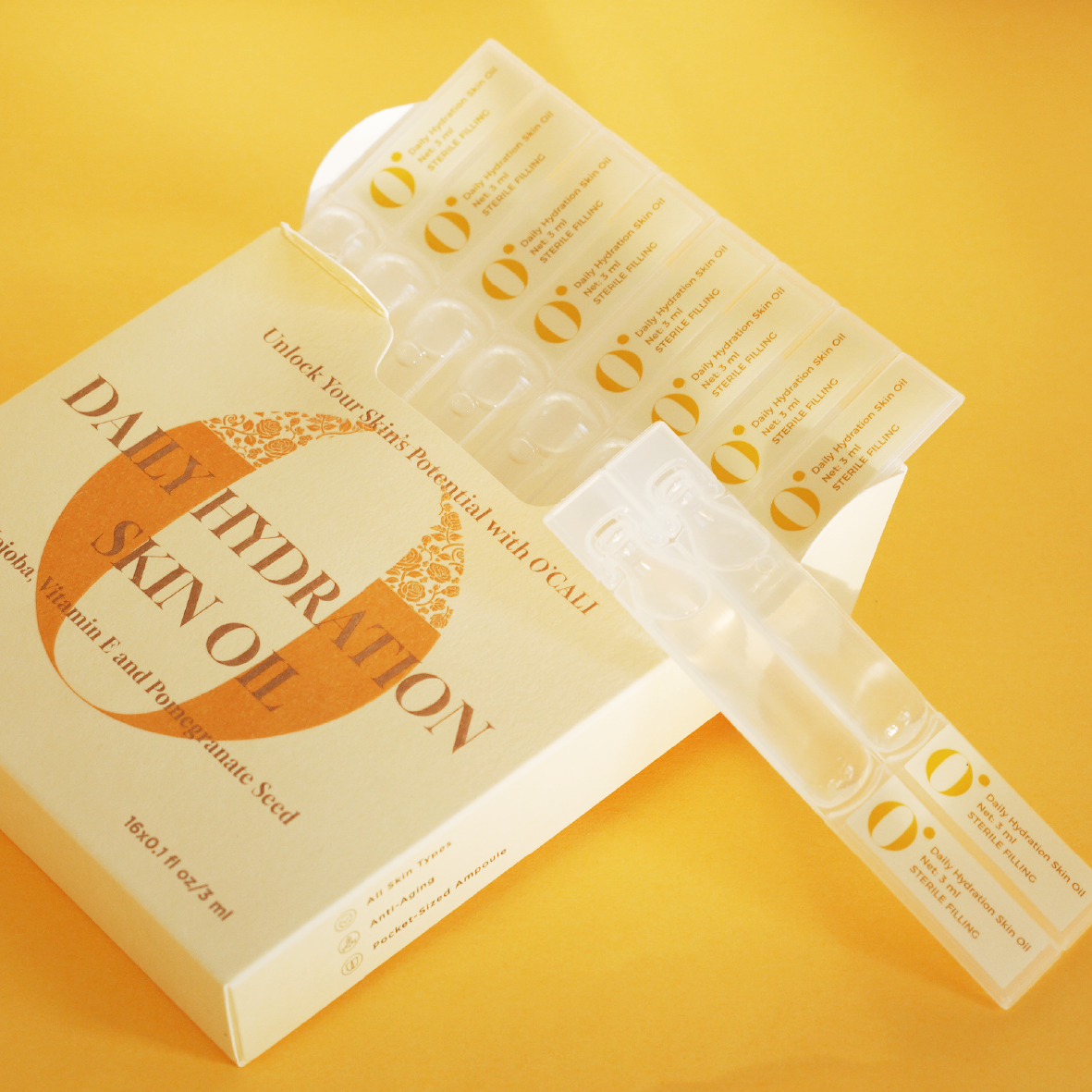 O'CALI Daily Hydration Skin Oil (16 Pcs/Pack, 3 ml)